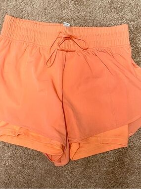 90 Degree By Reflex Coral Layered Athletic Shorts